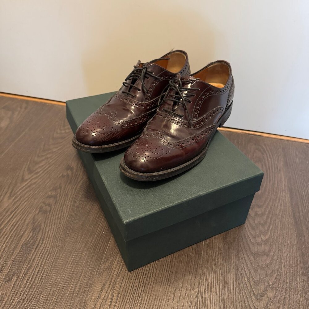 Church’s Polish Binder Burgundy Brogues Size 37 Preowned Leather Dress Shoes